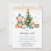Boy We Can Bearly Wait クリスマス・ベビーシャワー 招待状 (正面)