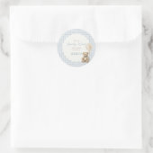 Boy We Can Bearly Wait Teddy Bear Envelope Seal ラウンドシール (バッグ)
