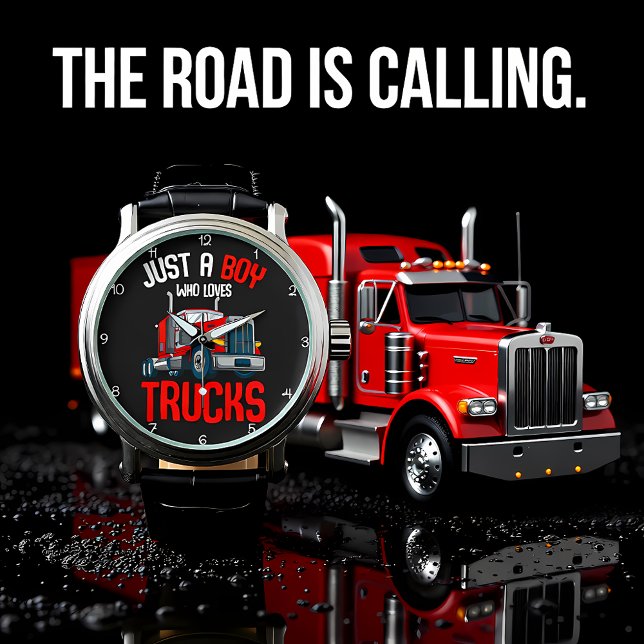 Boy Who Loves Red Trucks 腕時計 (クリエイターアップロード済み)
