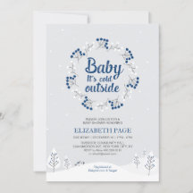 Boy Winter Wonderland Baby Shower, Navy Blue