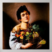 Boy with a Basket of Fruit by Caravaggio ポスター (正面)