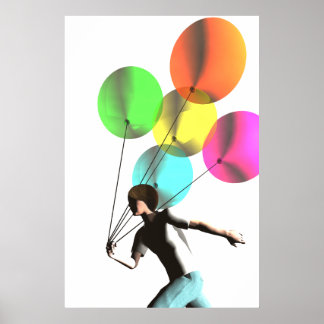 Boy with Balloons poster ポスター