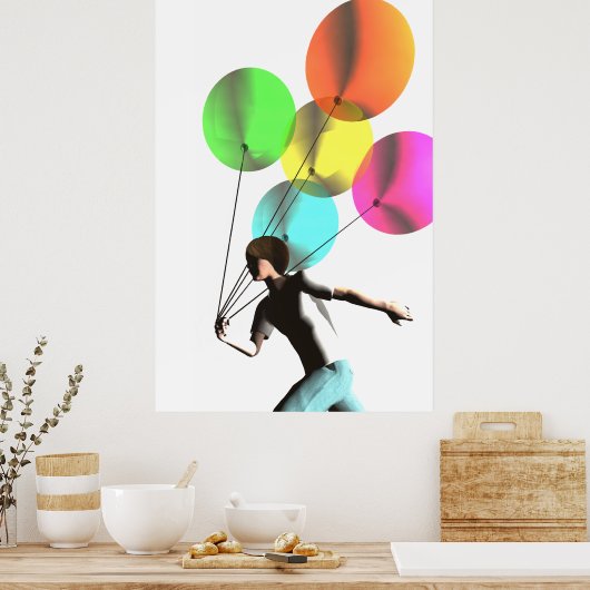 Boy with Balloons poster ポスター (キッチン)