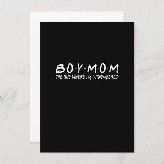 Boy With Mom The One Where I'm Outnumbered Funny V 招待状 (正面/裏面)