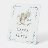 Boy Woodland Squirrel Cards Gifts Sign Baby Shower 台座サイン (正面)