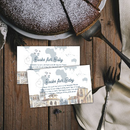 Boy World Map Airplane Books For Baby Shower エンクロージャーカード