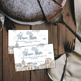 Boy World Map Airplane Diaper Raffle Baby Shower エンクロージャーカード