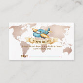 Boy World Map Airplane Diaper Raffle Baby Shower  エンクロージャーカード (正面)