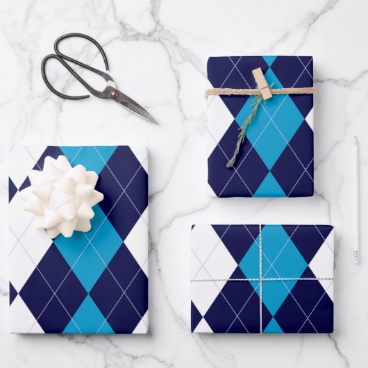 BoyBand アーガイル ラッピングペーパーシート (正面)