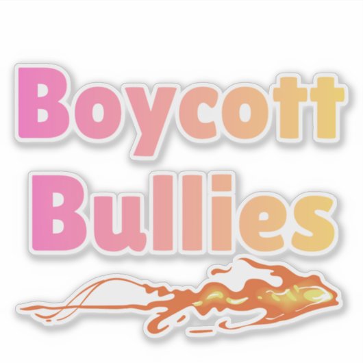 Boycott Bullies – Gradient Pink Yellow シール (正面)
