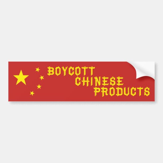 Boycott Chinese Products バンパーステッカー (正面)