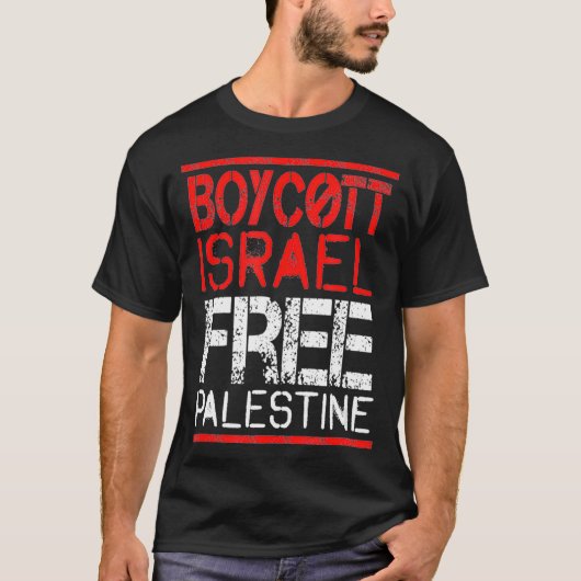 Boycott Israel Free Palestine Gaza War Awareness Tシャツ (正面)