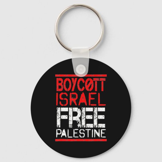 Boycott Israel Palestine Gaza War Awareness  キーホルダー (正面)
