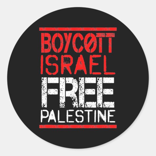 Boycott Israel Palestine Gaza War Awareness ラウンドシール (正面)