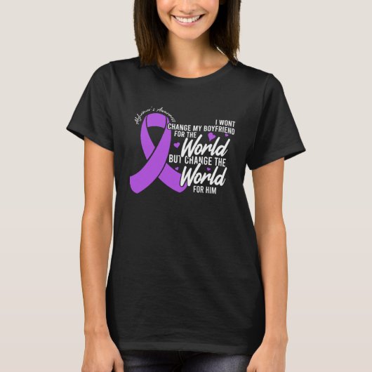 Boyfriend Alzheimers Awareness Day Disease Month Tシャツ (正面)