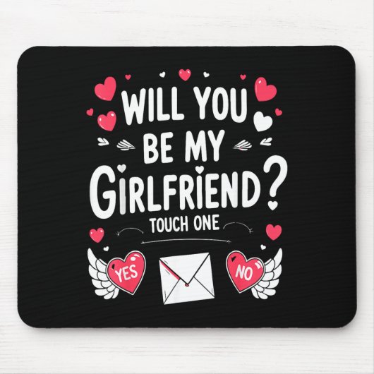 Boyfriend Ask Her Will You Be My Girlfriend Valent マウスパッド (正面)