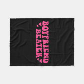 Boyfriend Beater Funny Girlfriend Humor Retro Groo フリースブランケット (正面(横))