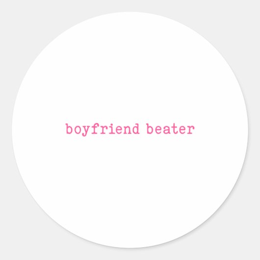 Boyfriend Beater Funny Girlfriend Humor Retro Groo ラウンドシール (正面)
