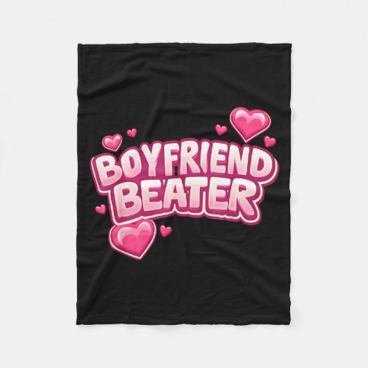 Boyfriend Beater Funny Tee  フリースブランケット (正面)