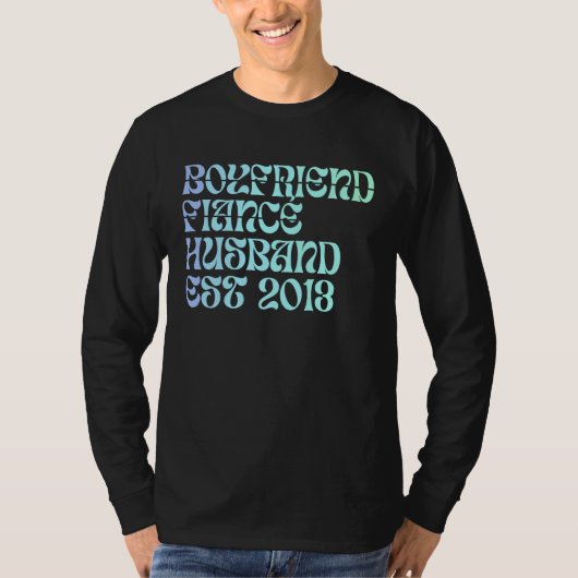Boyfriend Fiance Husband Est 2013 Wedding Annivers Tシャツ (正面)