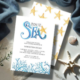 BoyInvitations水の色の海のためのベビーシャワー 招待状