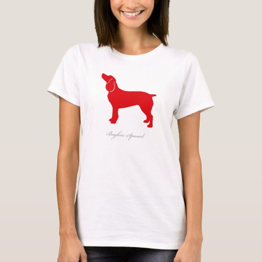Boykinのスパニエル犬のTシャツ(赤いシルエット) Tシャツ (正面)