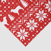 Boykinのスパニエル犬はクリスマスパターン赤のシルエットを描きます 薄葉紙 (詳細)