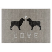 Boykinのスパニエル犬は愛のシルエットを描きます カッティングボード (正面)