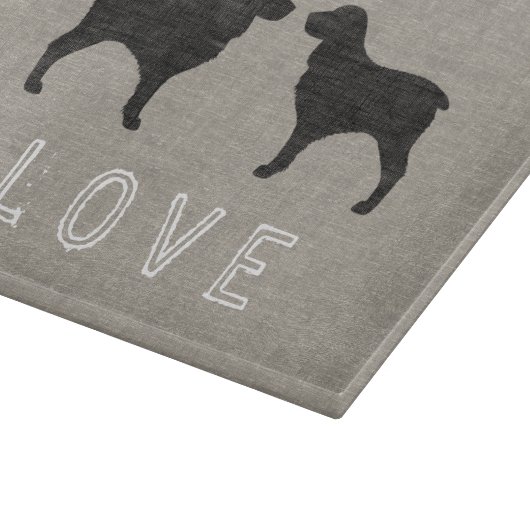 Boykinのスパニエル犬は愛のシルエットを描きます カッティングボード (角)