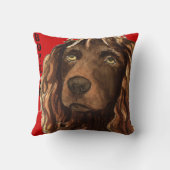 Boykinのスパニエル犬色のブロック クッション (裏面)