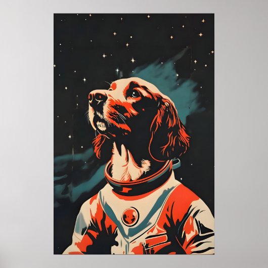 Boykin Spaniel Astronaut Poster, Boykin Spaniel ポスター (正面)