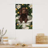 Boykin Spaniel In Bathtub Poster, Funny Dog ポスター (キッチン)