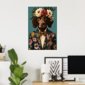 Boykin Spaniel In Suit Poster, Boykin Spaniel ポスター (ホームオフィス)