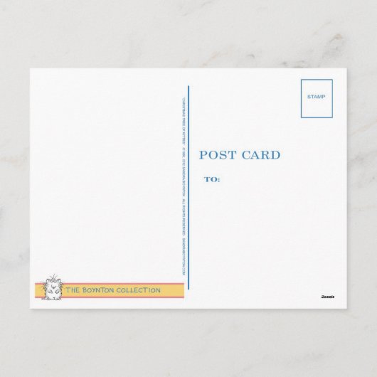 Boynton著作の猫ちゃんの郵便はがきのクリスマスツリー シーズンポストカード (裏面)