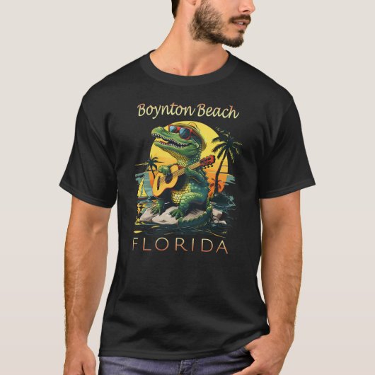 Boynton Beach Florida Vacation Cute Alligator Souv Tシャツ (正面)