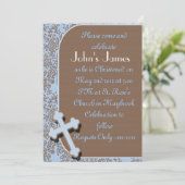 BOYSダマスク招待状の確認デザイン 招待状 (スタンド正面)