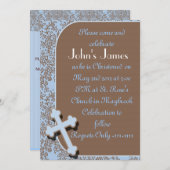 BOYSダマスク招待状の確認デザイン 招待状 (正面/裏面)