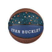 Boys クール Outer Space Pattern Kids ミニバスケットボール (正面)