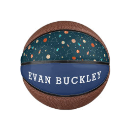 Boys クール Outer Space Pattern Kids ミニバスケットボール
