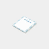 BOYS パーソナライズされた Blue Ginghamチェックボックス ポストイット (アングル)