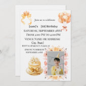 Boy's 10th Birthday Photo Party Invitation | Doubl 招待状 (正面/裏面)