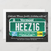 Boy's 16th Birthday Vermont License Invitation 招待状 (正面/裏面)