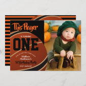 BOYS 1st Birthdayバスケットボールバスケットボール招待状の写真の追加 招待状 (正面/裏面)