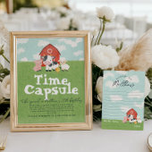 Boys 1st Farm Birthday Time Casule ポスター