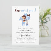 Boy's 1th Birthday招待状with Big Number 1 招待状 (スタンド正面)