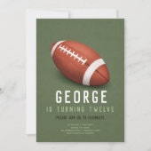 Boys American Football Kids 12th Birthday 招待状 (正面)