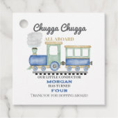 Boy's Any Age Birthday Blue Train Chugga Choo   フェイバータグ (正面)