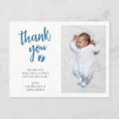Boy's Baby Shower Photo Thank You ポストカード (正面)
