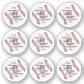 Boys Baseball 1st Birthday small 0.75インチステッカー シール (正面)