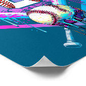 Boys Baseball Drip 8th Birthday Home ポスター (角)